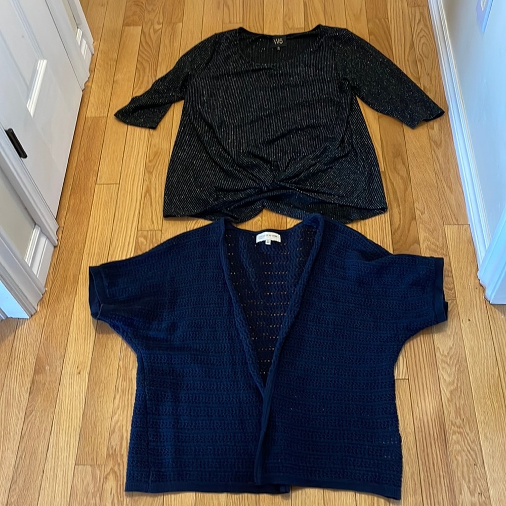 W5 top and Jones New York short sleeve cardigan size XL